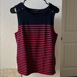 Banana Republic Dark Blue and Red Striped Tank Top